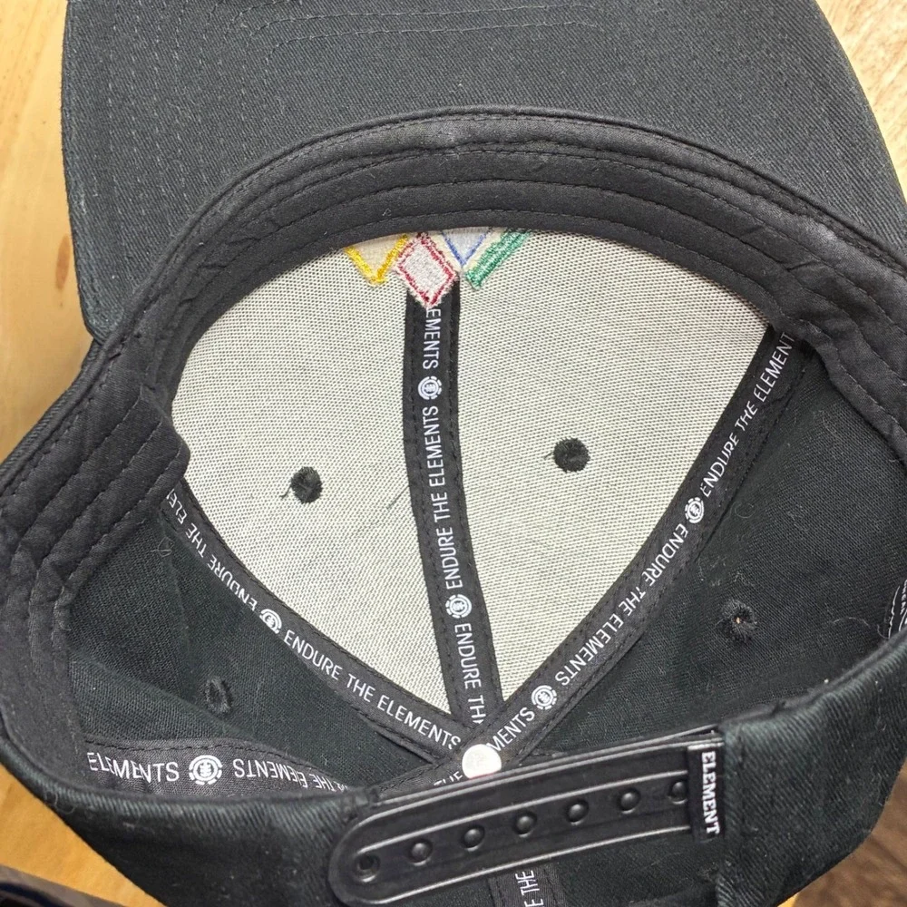 Element Skateboards Hat Black Multicolor Logo Snapback Adjustable Cap OS